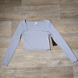 90 Degree By Reflex Gray Crop Top Size S
